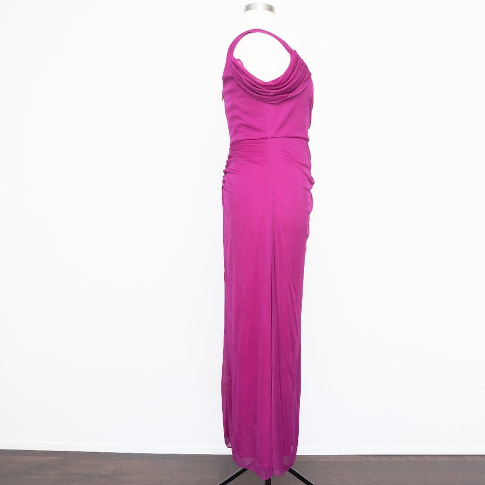 Alex Evenings - One Shoulder Ruched Mesh Gown - Picture 8 of 12